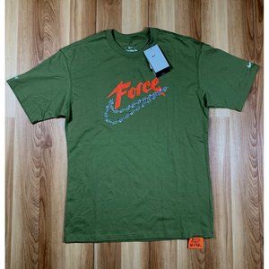 Nike Force Swoosh Mens Green Cotton Basketball TShirt Multisize Athletic Apparel